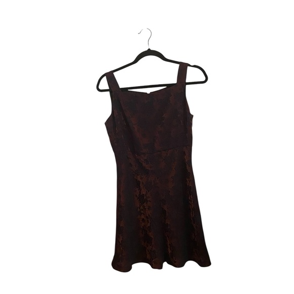Vintage 90s Jaquard burgundy black sleeveless party mini dress 
moody whimsigoth - Picture 6 of 15